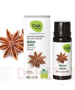 Anice Stellato Olio Essenziale 10ml biologico e vegano Anice badiana Illicium Verum Oak Organic